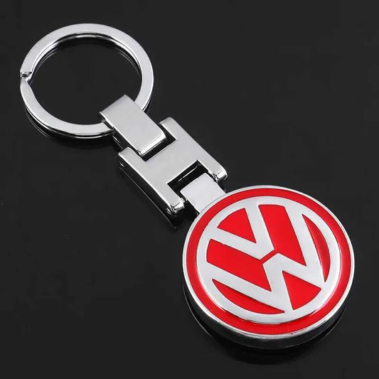 VW Metal Keychain – Premium Volkswagen Logo Key Ring | Black, Blue & Red | Zinc Alloy Car Keychain | 90×34mm | 45g