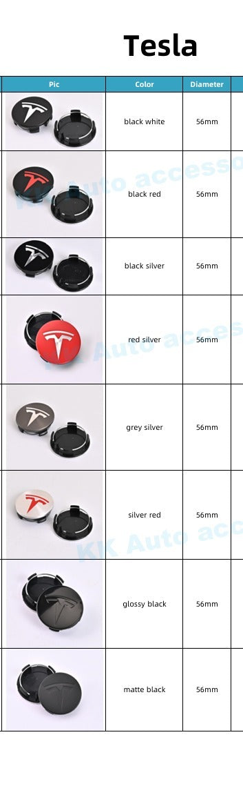 Tesla Wheel Center Caps Set of 4 – 56mm OEM Style Replacement Hub Caps for Tesla Model 3, Model Y, Model S & Model X