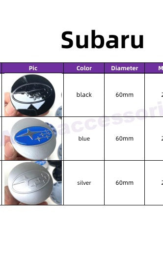 Subaru Wheel Center Caps Set of 4 – 60mm OEM Style Replacement Hub Caps for Subaru Alloy Wheels – Premium ABS Snap-On Rim Center Covers