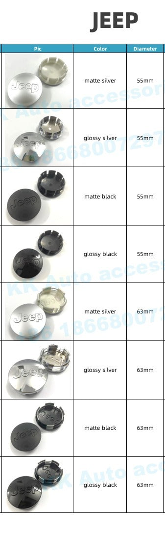 Jeep Wheel Hub Cap – OEM Style Center Cap Badge (Set of 4 PCs)
