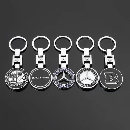 Mercedes-Benz Metal Keychain – Hollow Wheat Design | Brabus, Apple Tree, Black Silver, Blue Silver, Hollow Black & Blue | 90×35mm | 30g
