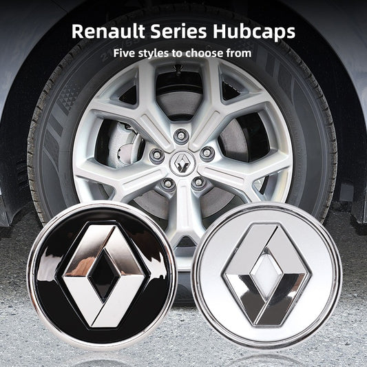Renault Wheel Center Caps Set of 4 – 57mm & 60mm OEM Style Replacement Hub Caps for Renault Alloy Wheels – Premium ABS Rim Center Covers