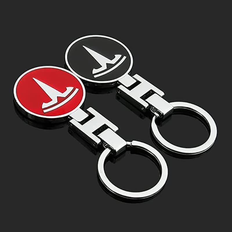 Tesla Metal Keychain – Premium Tesla Logo Key Ring | Black & Red | Zinc Alloy Car Keychain | 90×34mm | 36g