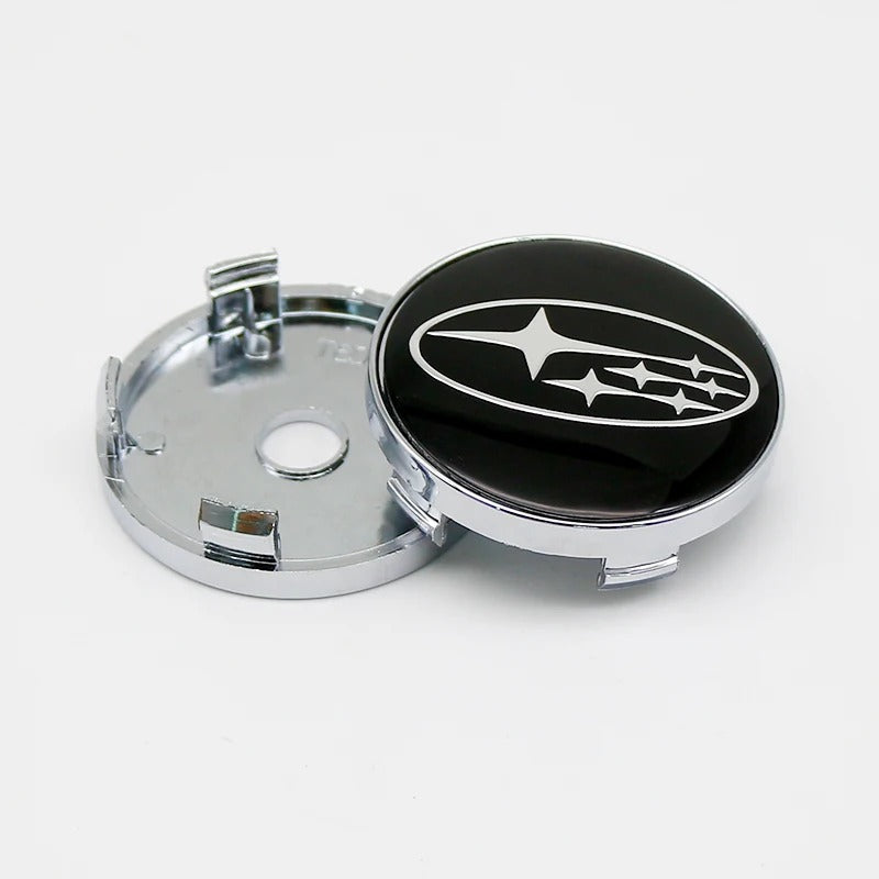 Subaru Wheel Center Caps Set of 4 – 60mm OEM Style Replacement Hub Caps for Subaru Alloy Wheels – Premium ABS Snap-On Rim Center Covers