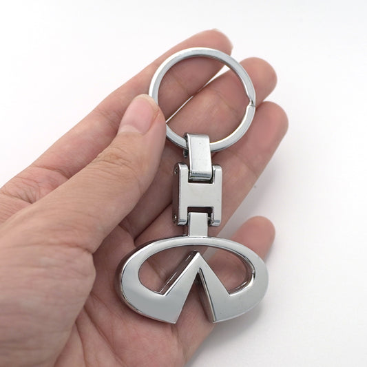 Infiniti Chrome Metal Keychain – Premium Infiniti Logo Key Ring | Zinc Alloy Car Keychain | 90×34mm | 38g