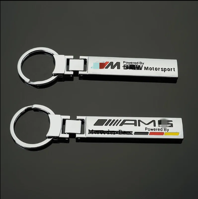 AMG / ///M Metal Tape Keychain – Premium Metal Car Keyring for Mercedes-Benz AMG & BMW M | 116mm