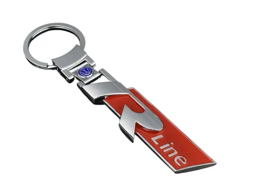 VW R-Line Zinc Alloy Keychain – Premium Metal Car Key Ring for Volkswagen R-Line – Blue, Black & Red Luxury Key Holder