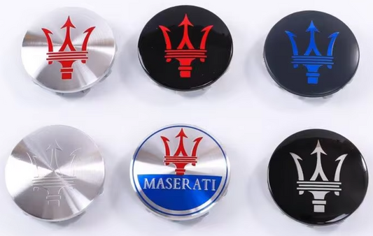 Maserati Wheel Center Caps 60mm Pack of 4 – OEM Style Replacement Hub Caps for Maserati Wheels – Premium ABS Rim Center Caps