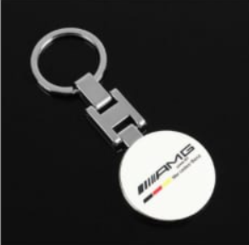 Mercedes-AMG Metal Keychain – Premium AMG Logo Key Ring | Black & White | Zinc Alloy Car Keychain | 90×35mm | 39g