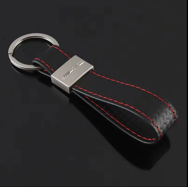 Middle Style Car Keychain | AMG & S Line Red/Yellow Stripe, ///M Metal Key Ring | Premium Auto Keychain (120mm, 18g)