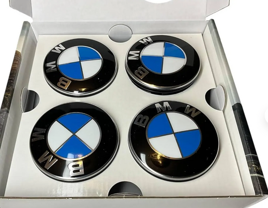 BMW Floating Wheel Center Caps Set – Self-Leveling Logo Hub Caps for BMW Wheels | 56mm & 68mm Floating Rim Center Caps (Set of 4)