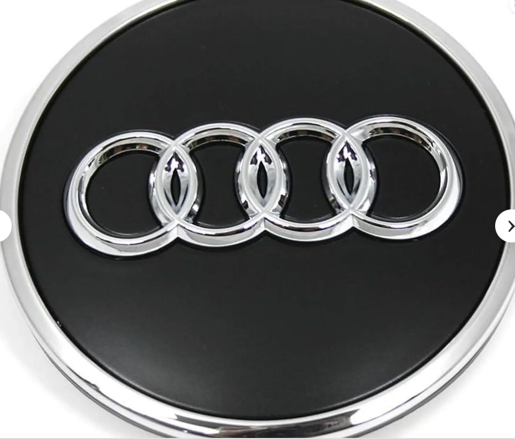 Audi Floating Wheel Center Caps 61mm – Self-Leveling Logo Hub Caps | OEM Style Rim Emblem Covers (Set of 4)