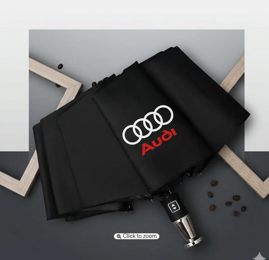Audi Auto Open Close Folding Umbrella – Windproof Travel Umbrella with Audi Logo | Luxury Gift for Car Enthusiasts