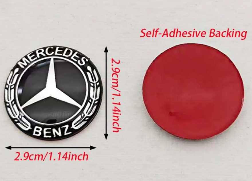 Mercedes Benz 29mm Media Button Sticker – AMG, Brabus & Affalterbach Multimedia Control Button Decal | Premium Aluminum Interior Trim