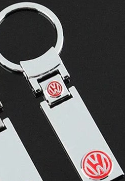 VW Metal Keychain – Premium Volkswagen Logo Key Ring | Black, Red & Blue | 88mm x 27g Car Key Chain Accessory