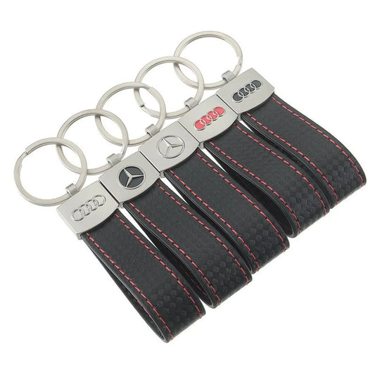 Luxury Metal Car Keychain – Audi & Mercedes-Benz Key Ring – Premium Key Holder in Black & Silver