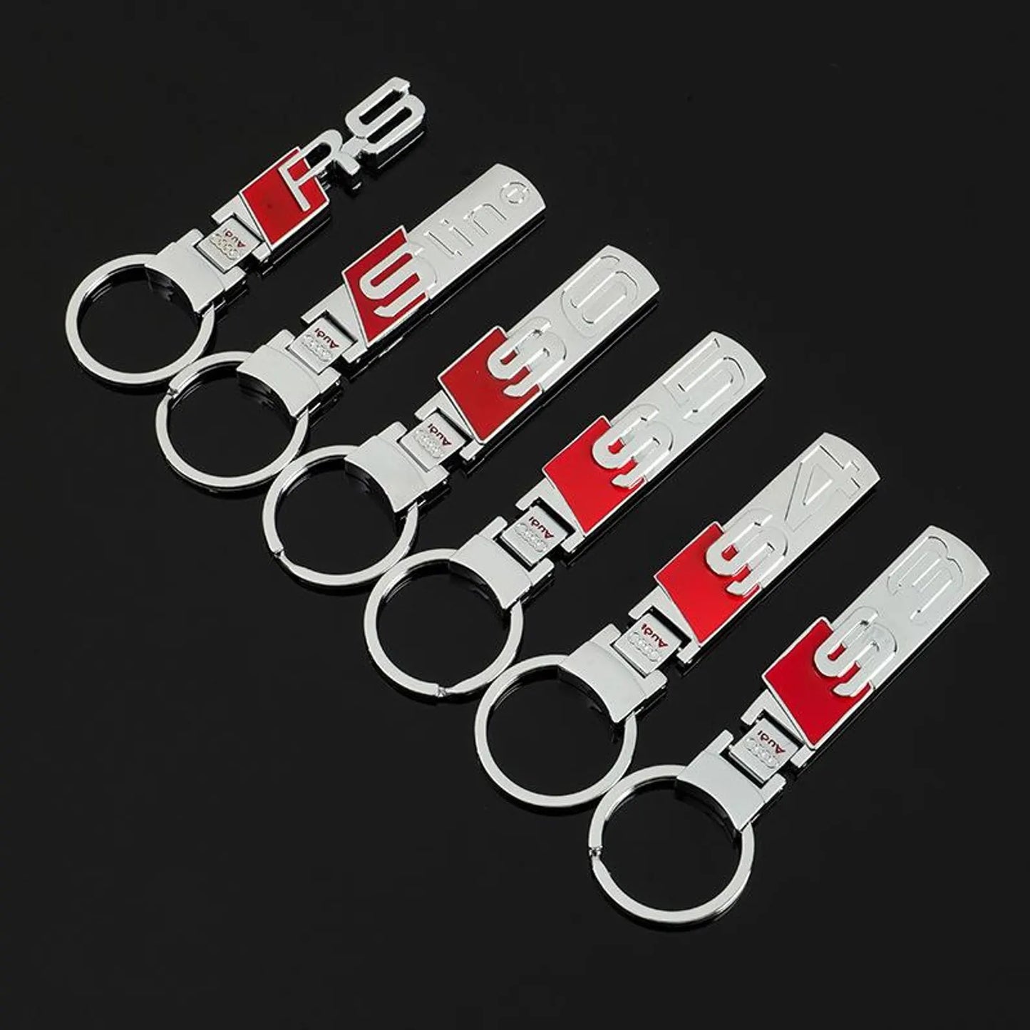Audi Zinc Alloy Keychain – Premium Metal Car Key Ring for Audi RS, S Line, S3, S4, S5 & S6 – Heavy Duty Luxury Key Holder