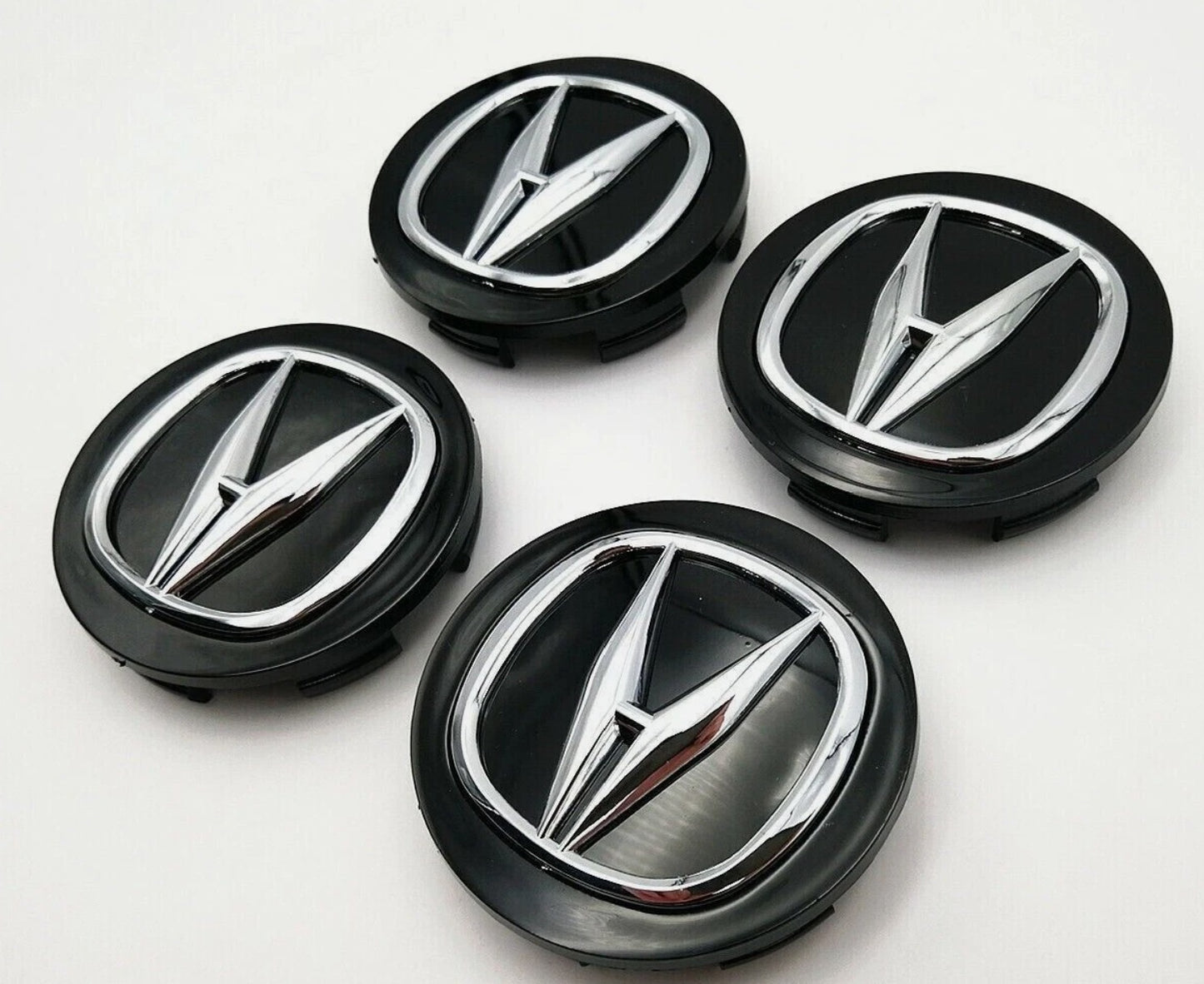 Acura Wheel Center Caps 69mm – Silver & Black OEM Style Hub Caps (Set of 4)