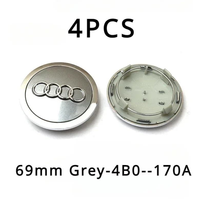 Audi Wheel Center Cap – OEM Style Logo Hub Badge 4-Piece Center Hub Badge Set