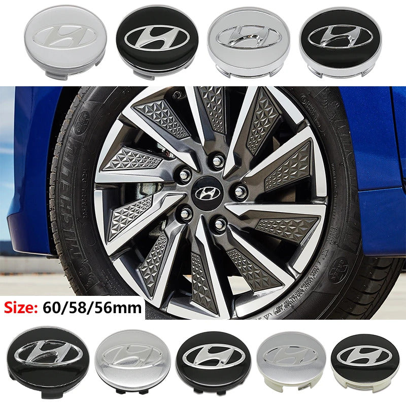 Hyundai Wheel Center Cap – OEM Style Hub Cap Badge (Set of 4 PCs)