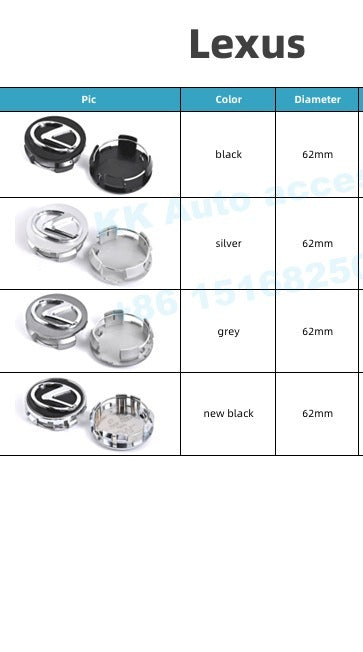 Lexus Wheel Hub Cap – OEM Style Center Cap Badge (Set of 4 PCs)