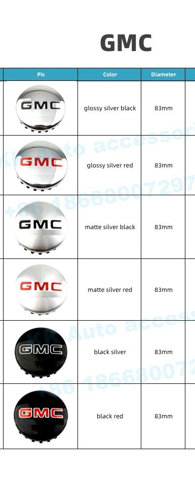 GMC Gloss Black Wheel Center Cap – Set of 4 PCS