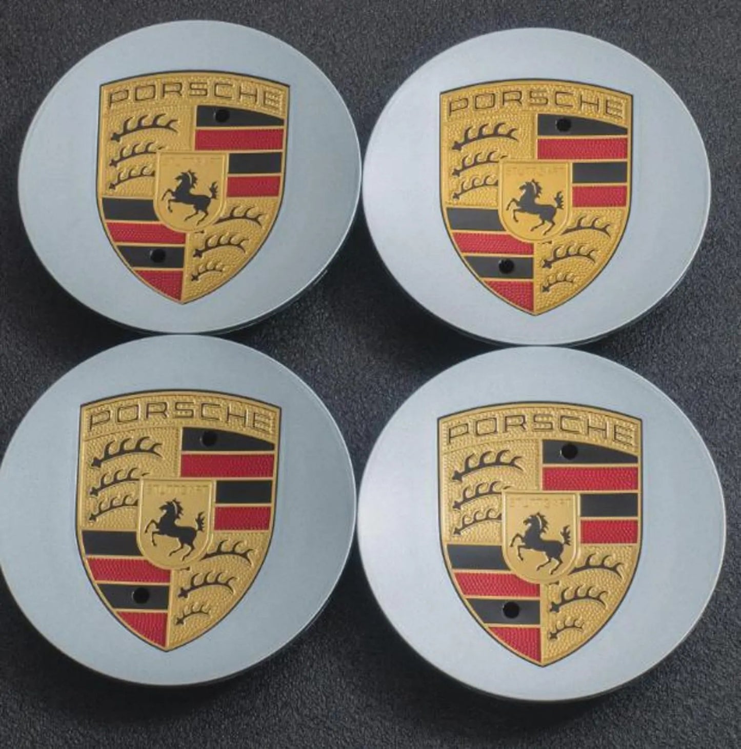 Porsche Wheel Center Caps Set of 4 – 76mm & 65mm OEM Style Replacement Hub Caps for Porsche Alloy Wheels – Premium ABS Rim Center Covers