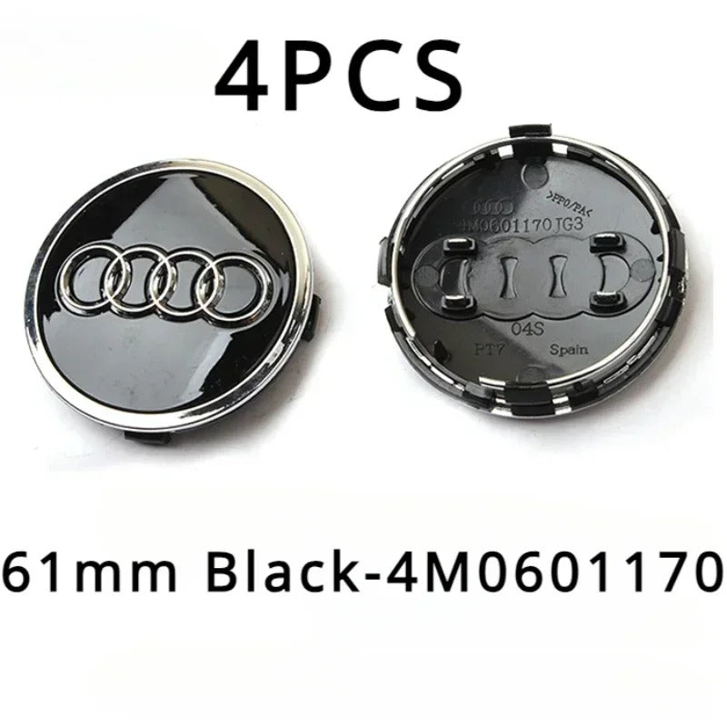 Audi Wheel Center Cap – OEM Style Logo Hub Badge 4-Piece Center Hub Badge Set