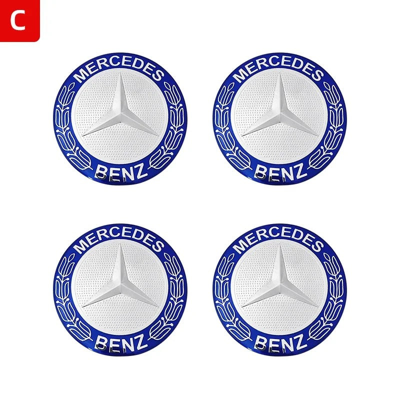 Mercedes-Benz Wheel Center Caps Pack of 4 – 60mm, 75mm, 144mm, 146mm, 154mm & 163mm OEM Style Replacement Hub Caps for Mercedes Wheels