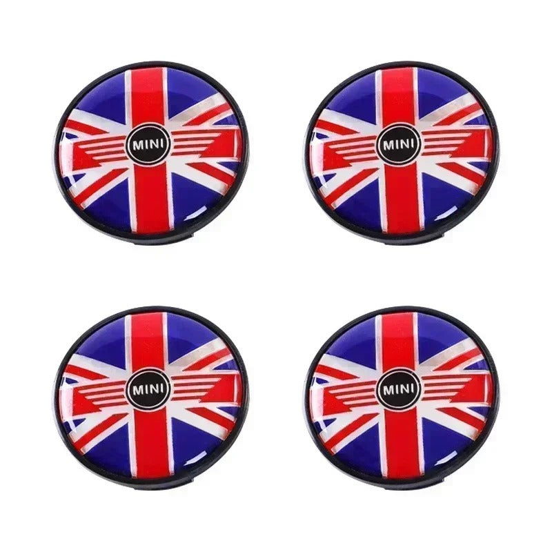 Mini Wheel Center Caps Pack of 4 – 54mm & 56mm OEM Style Replacement Hub Caps for Mini Cooper Wheels – Premium ABS Rim Center Caps