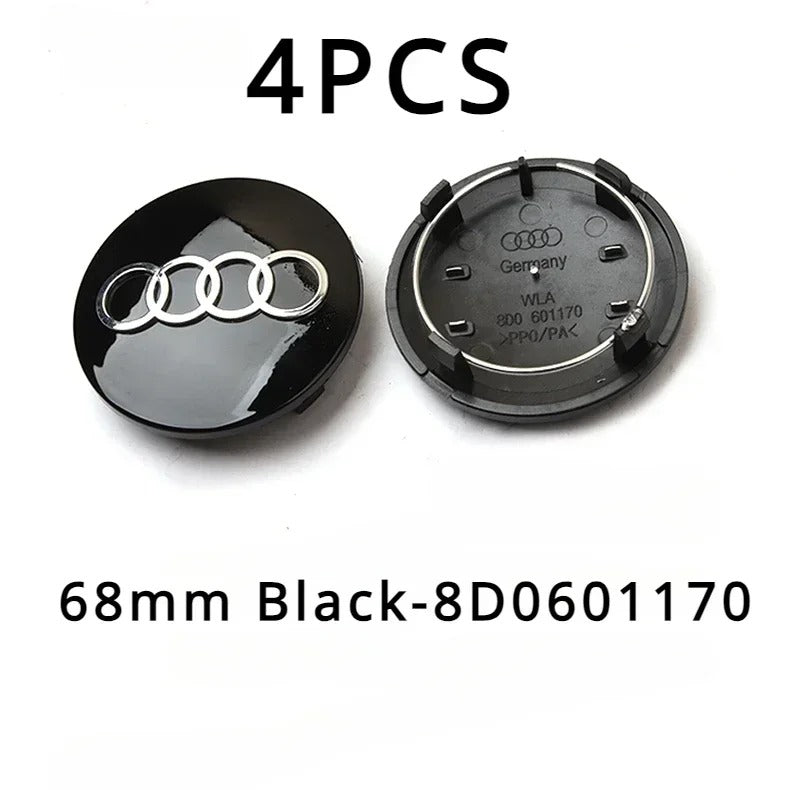 Audi Wheel Center Cap – OEM Style Logo Hub Badge 4-Piece Center Hub Badge Set