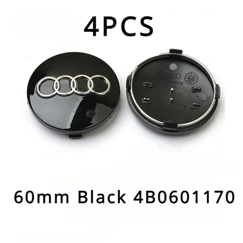 Audi Wheel Center Cap – OEM Style Logo Hub Badge 4-Piece Center Hub Badge Set