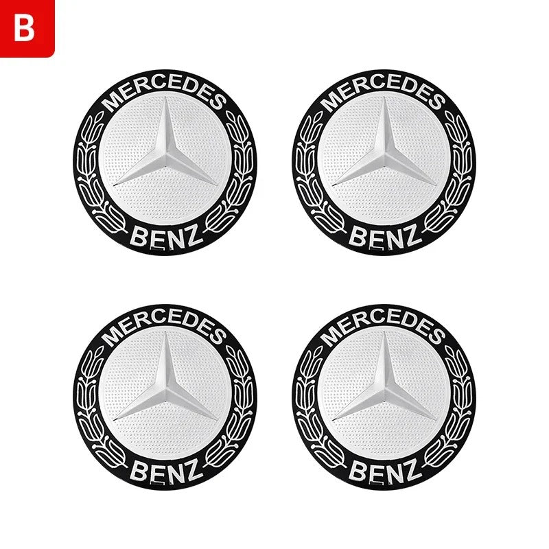 Mercedes-Benz Wheel Center Caps Pack of 4 – 60mm, 75mm, 144mm, 146mm, 154mm & 163mm OEM Style Replacement Hub Caps for Mercedes Wheels