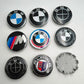 BMW Wheel Center Cap – Black & Chrome 4-Piece Center Hub Badge Set