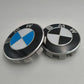 BMW Wheel Center Cap – Black & Chrome 4-Piece Center Hub Badge Set