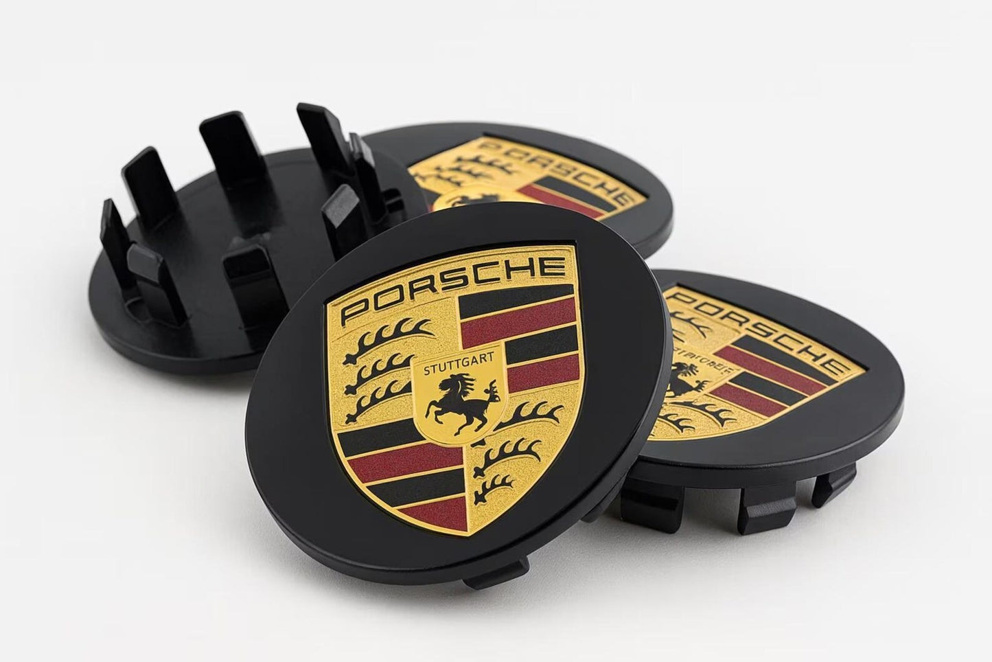 Porsche Wheel Center Caps Set of 4 – 76mm & 65mm OEM Style Replacement Hub Caps for Porsche Alloy Wheels – Premium ABS Rim Center Covers