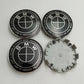 BMW Wheel Center Cap – Black & Chrome 4-Piece Center Hub Badge Set