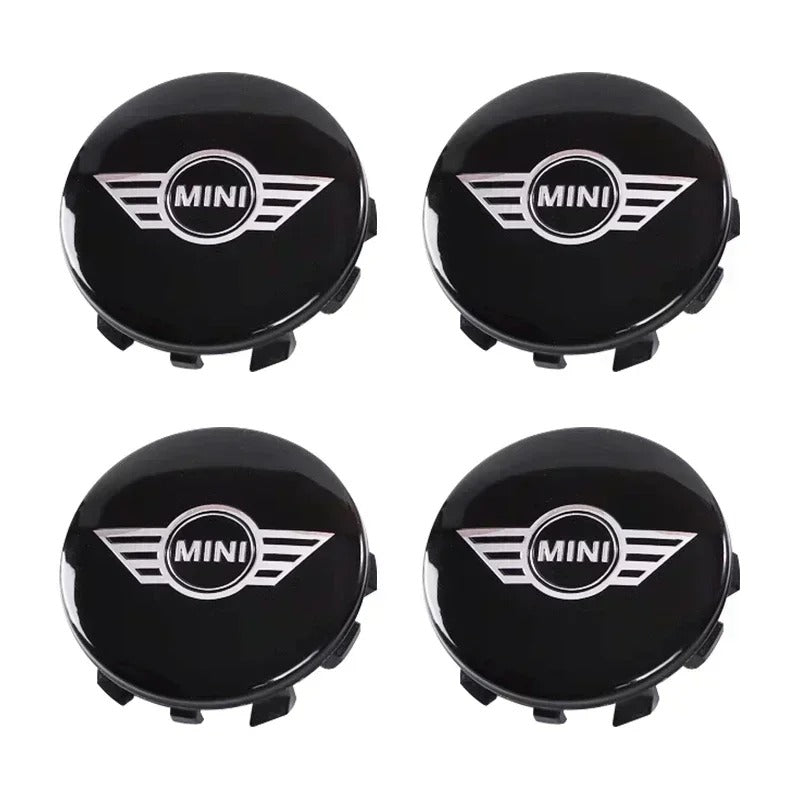 Mini Wheel Center Caps Pack of 4 – 54mm & 56mm OEM Style Replacement Hub Caps for Mini Cooper Wheels – Premium ABS Rim Center Caps