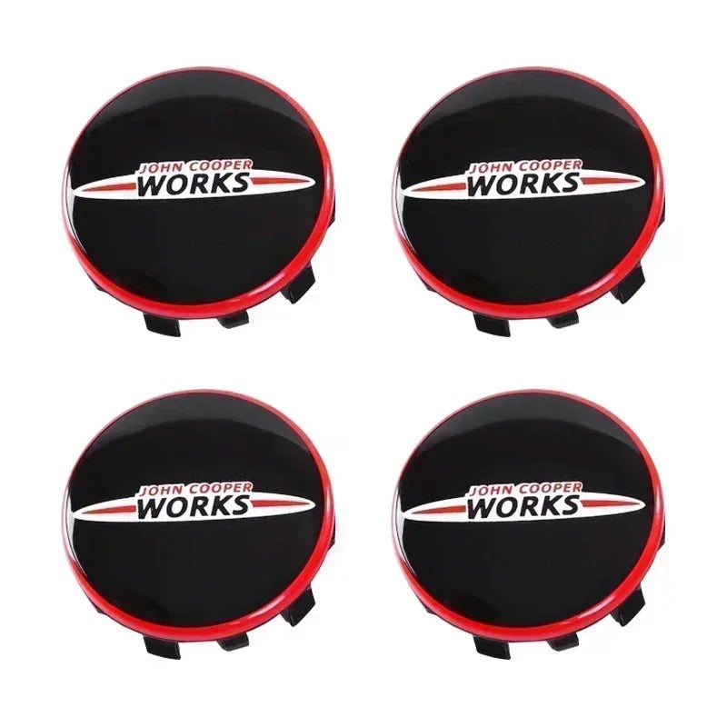 Mini Wheel Center Caps Pack of 4 – 54mm & 56mm OEM Style Replacement Hub Caps for Mini Cooper Wheels – Premium ABS Rim Center Caps