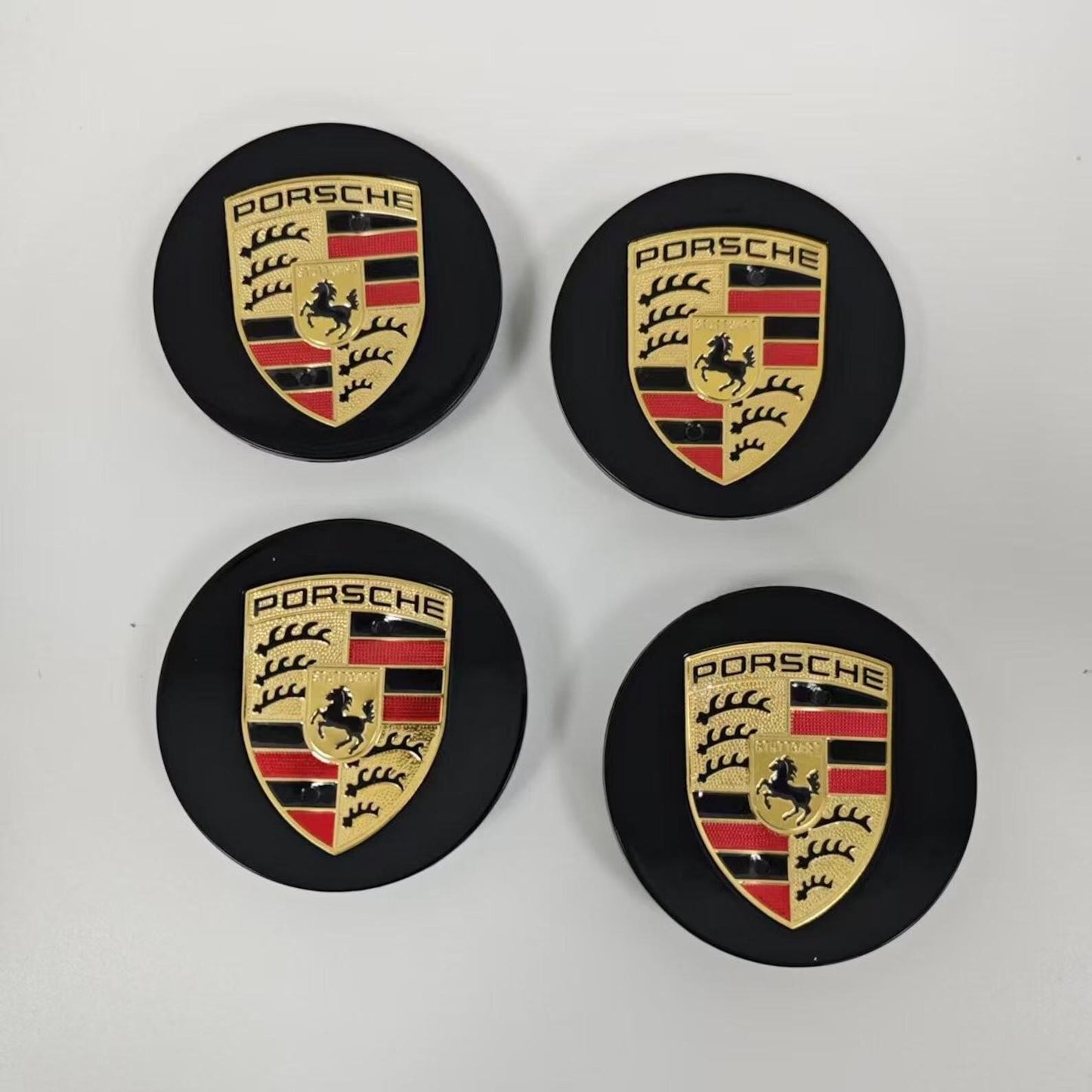 Porsche Wheel Center Caps Set of 4 – 76mm & 65mm OEM Style Replacement Hub Caps for Porsche Alloy Wheels – Premium ABS Rim Center Covers