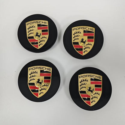 Porsche Wheel Center Caps Set of 4 – 76mm & 65mm OEM Style Replacement Hub Caps for Porsche Alloy Wheels – Premium ABS Rim Center Covers