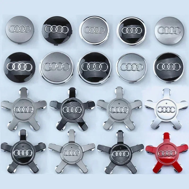 Audi Wheel Center Cap – OEM Style Logo Hub Badge 4-Piece Center Hub Badge Set