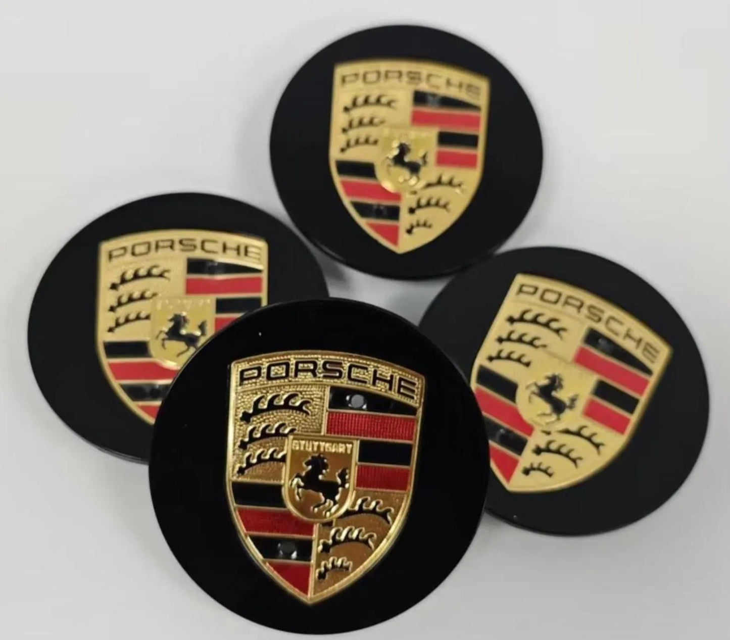 Porsche Wheel Center Caps Set of 4 – 76mm & 65mm OEM Style Replacement Hub Caps for Porsche Alloy Wheels – Premium ABS Rim Center Covers
