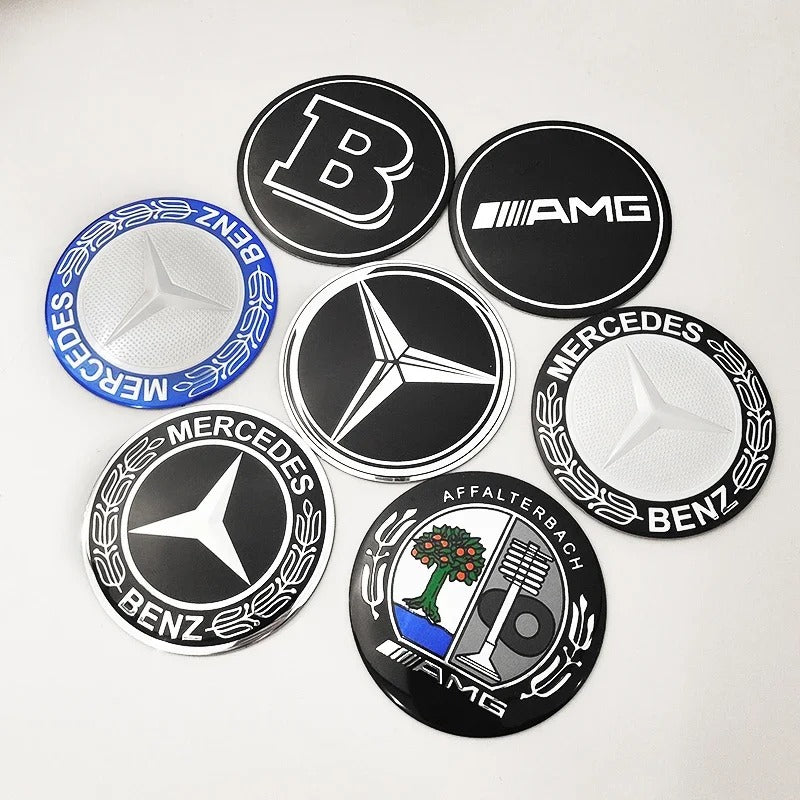 Mercedes-Benz Wheel Center Caps Pack of 4 – 60mm, 75mm, 144mm, 146mm, 154mm & 163mm OEM Style Replacement Hub Caps for Mercedes Wheels