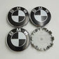 BMW Wheel Center Cap – Black & Chrome 4-Piece Center Hub Badge Set