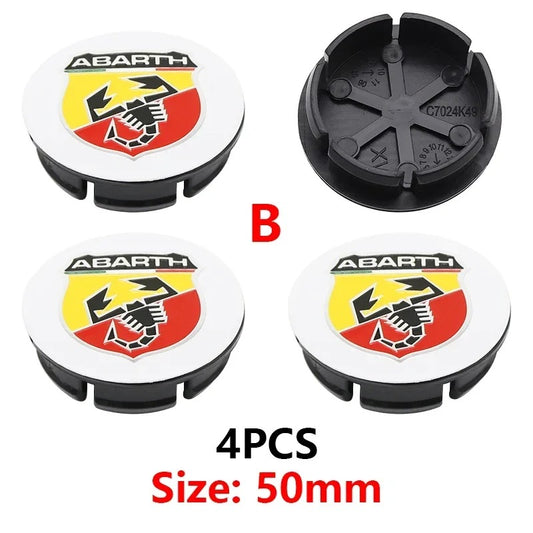 Fiat / Abarth Wheel Center Cap – OEM Style Hub Cap Badge (Set of 4 PCs)