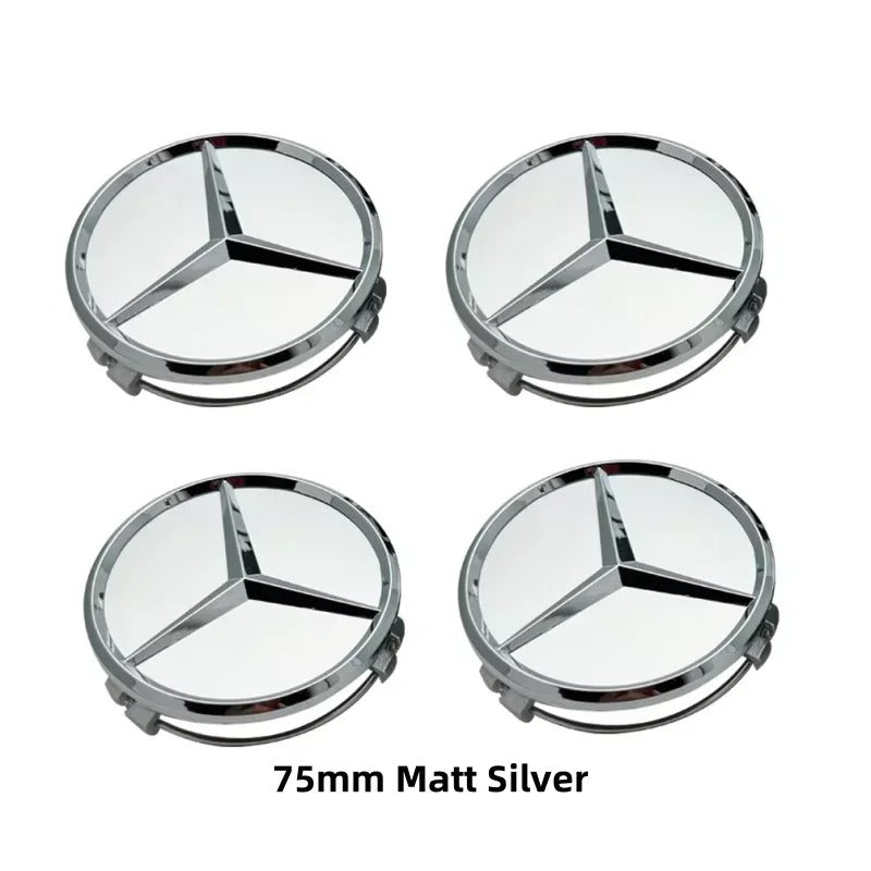 Mercedes-Benz Wheel Center Caps Pack of 4 – 60mm, 75mm, 144mm, 146mm, 154mm & 163mm OEM Style Replacement Hub Caps for Mercedes Wheels