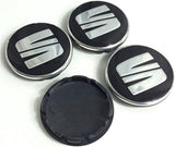 SEAT Wheel Center Caps Set of 4 – 55mm & 63mm OEM Style Replacement Hub Caps for SEAT Alloy Wheels – Premium ABS Rim Center Covers