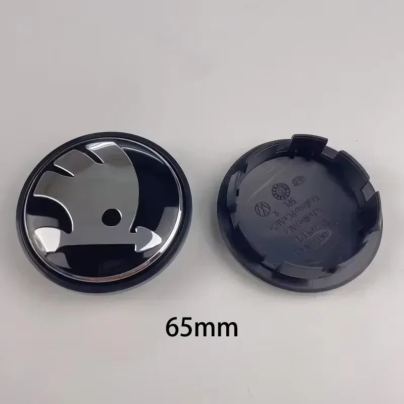 Skoda Wheel Center Caps Set of 4 – 56mm & 65mm OEM Style Replacement Hub Caps for Skoda Alloy Wheels – Premium ABS Rim Center Covers