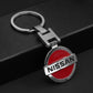 Nissan Metal Keychain – Premium Car Key Ring Key Holder for Altima, Sentra, Rogue, Patrol, Navara & GT-R | Red | 89×36mm